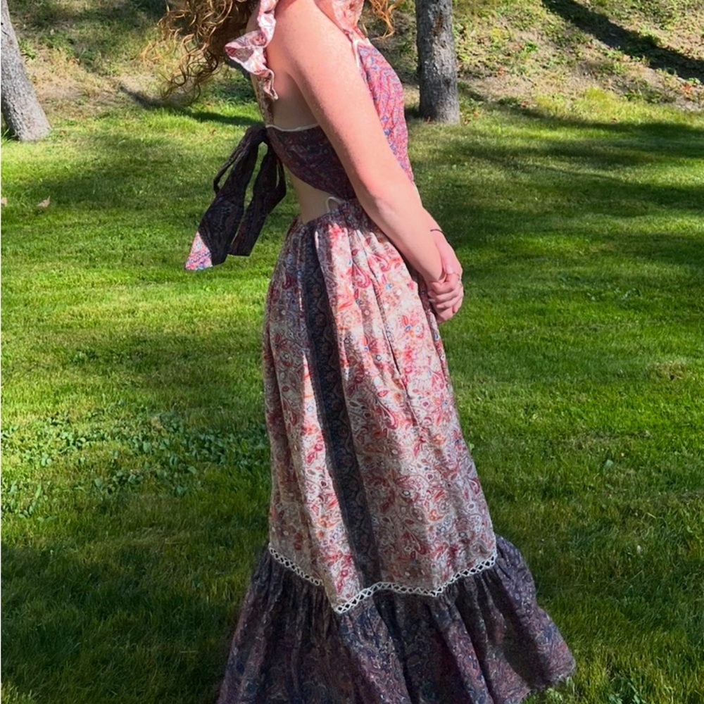 Haute Hippie Floral Maxi Dress - Pink and Purple